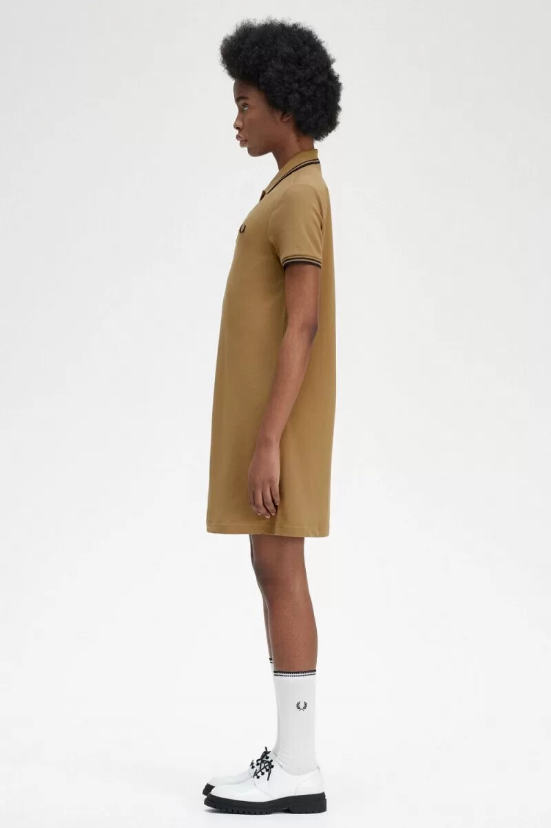 camicia da donna fred perry twin tipped marrone
