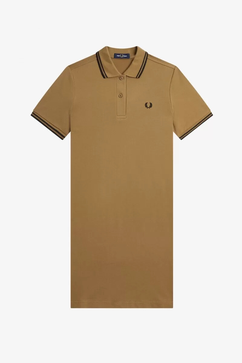 camicia da donna fred perry twin tipped marrone