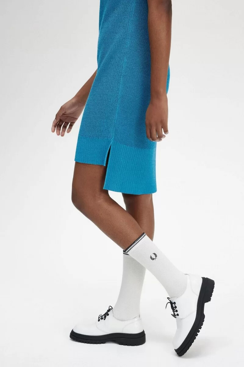 fred perry maglia da donna in maglia blu cyber