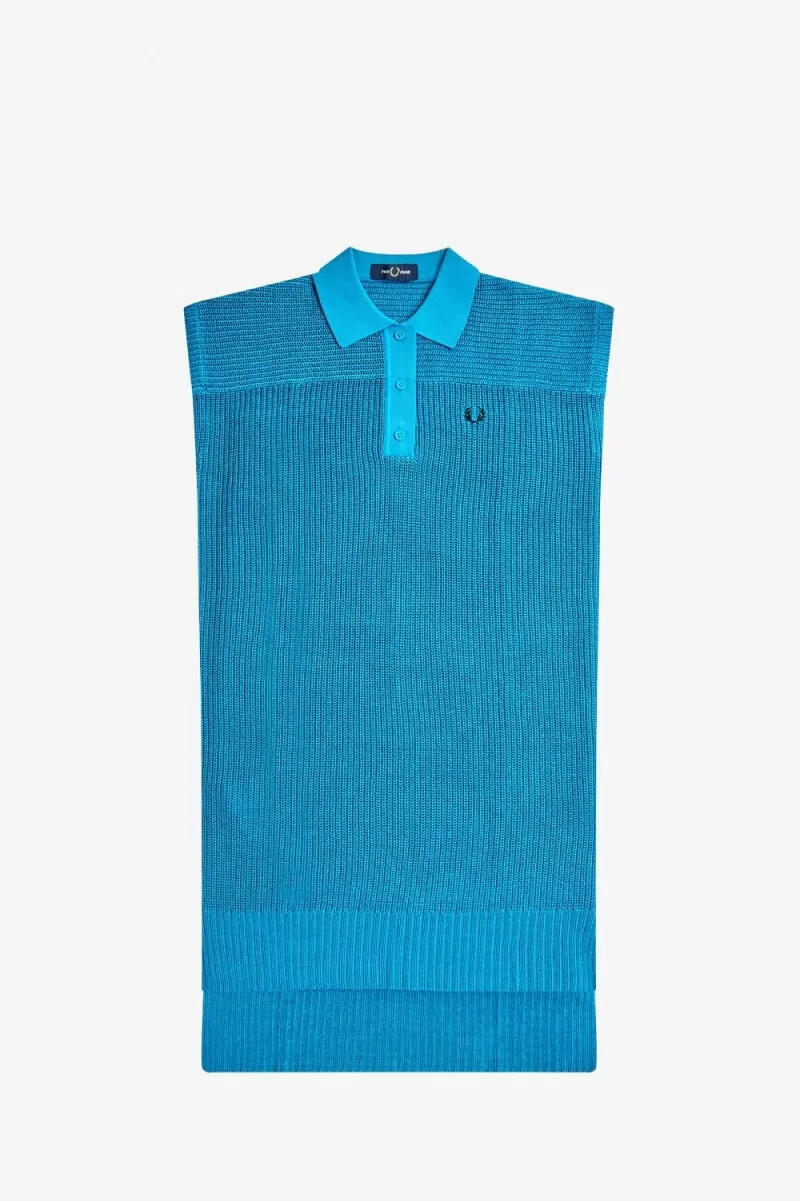 fred perry maglia da donna in maglia blu cyber