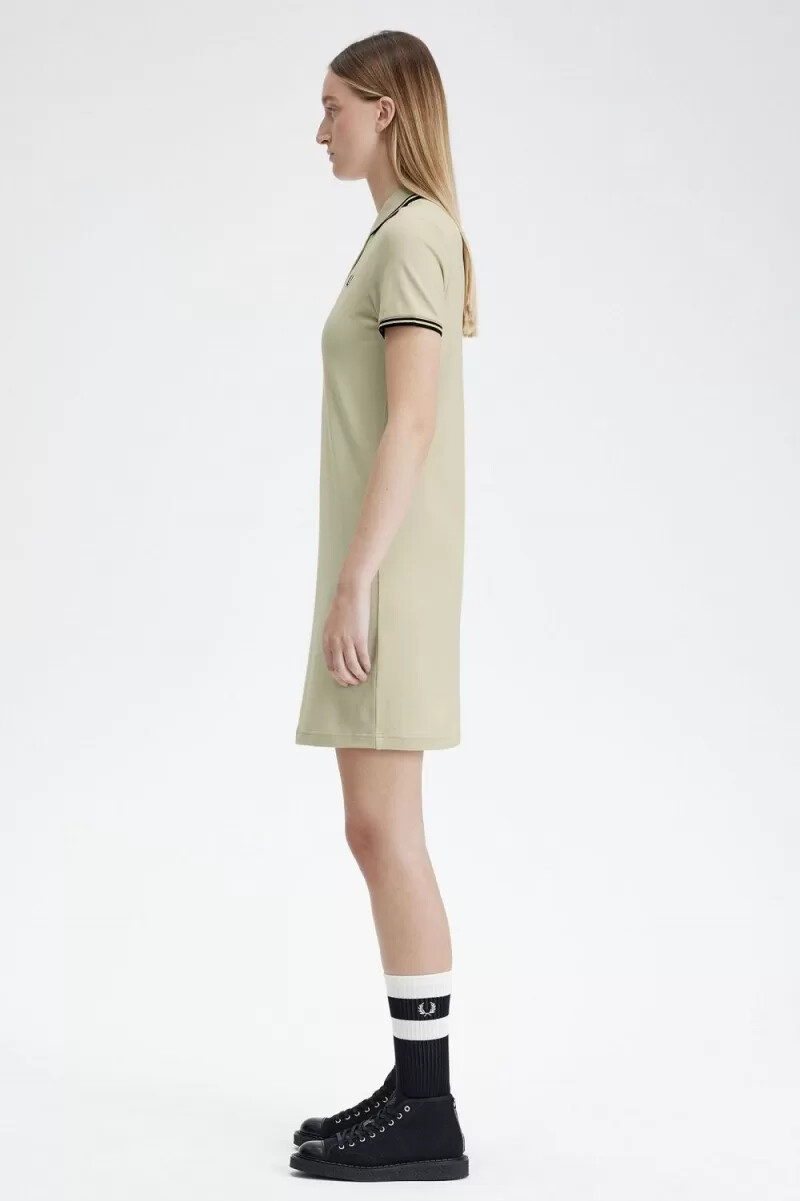 camicia da donna fred perry twin tipped color avena
