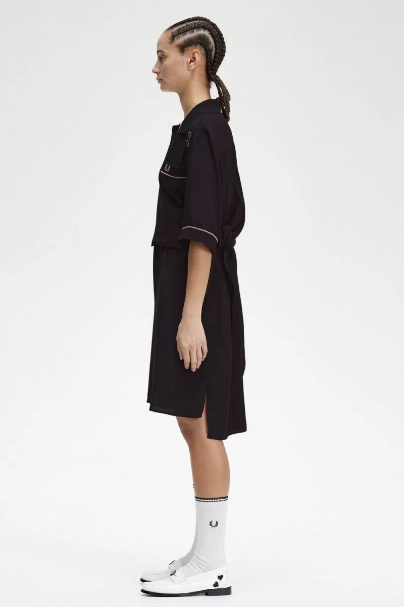 camicia da bowling fred perry da donna nera