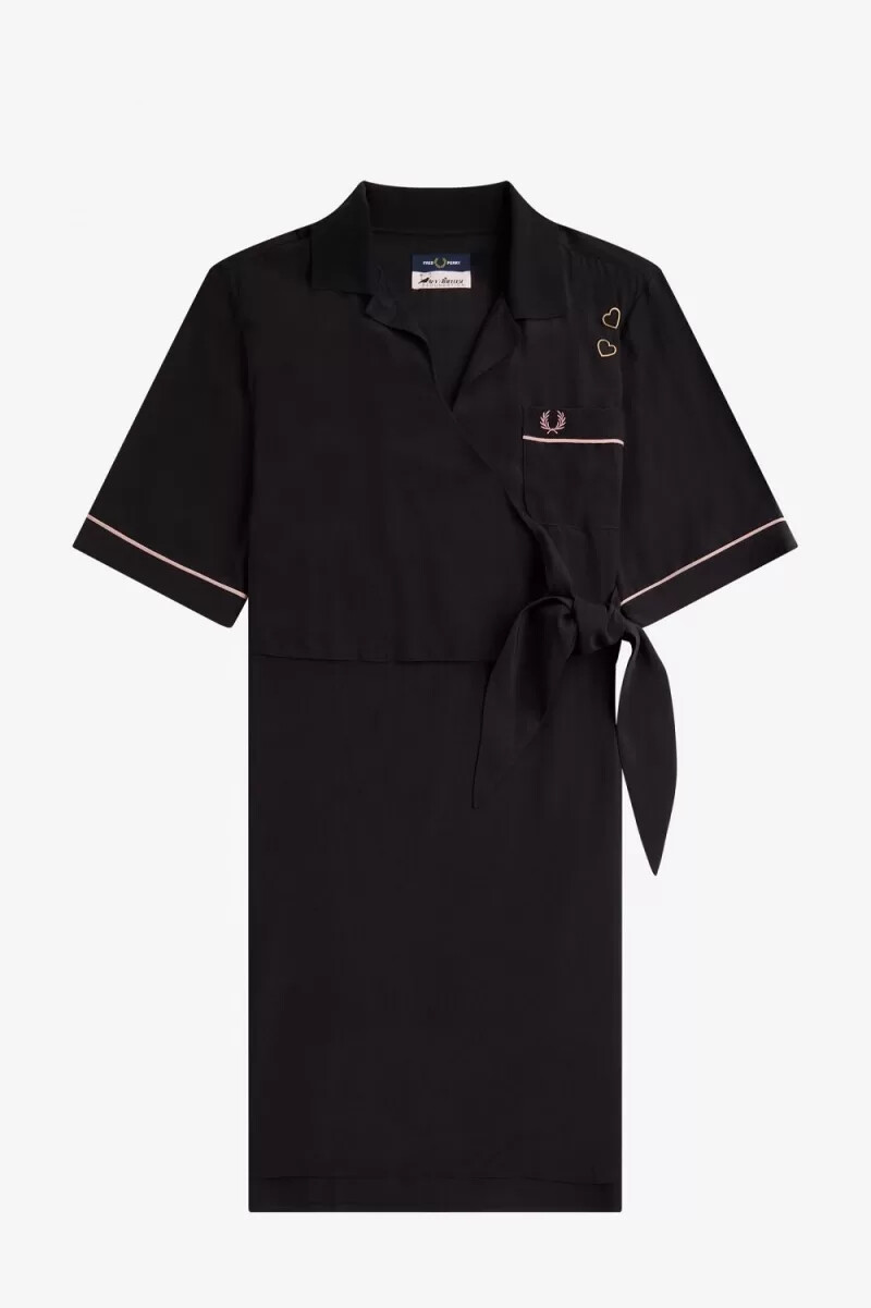 camicia da bowling fred perry da donna nera
