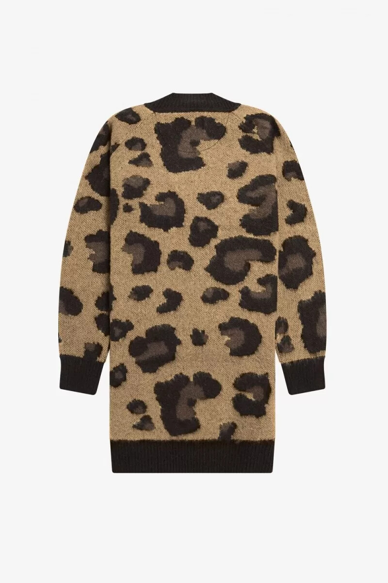 abito da donna in maglia leopardata fred perry colore leopardato tono su tono