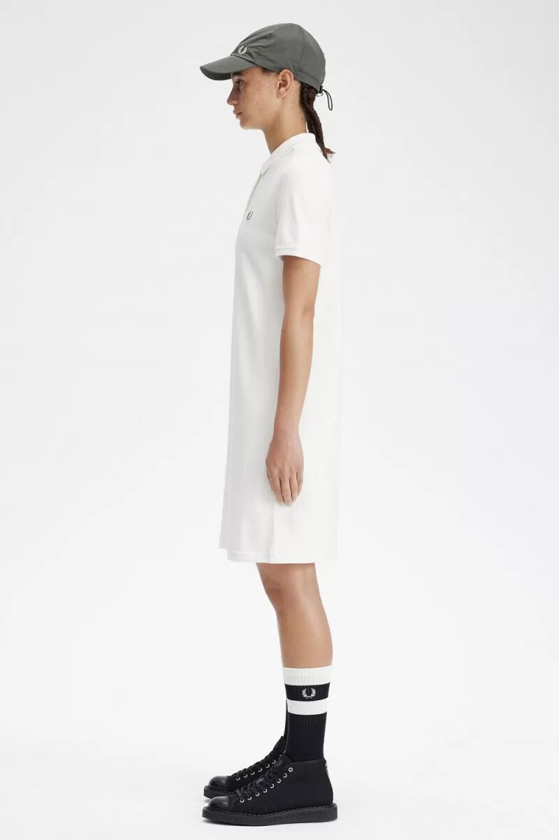 fred perry shirt donna abito bianco neve