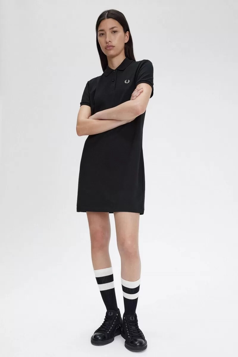 fred perry shirt abito da donna nero