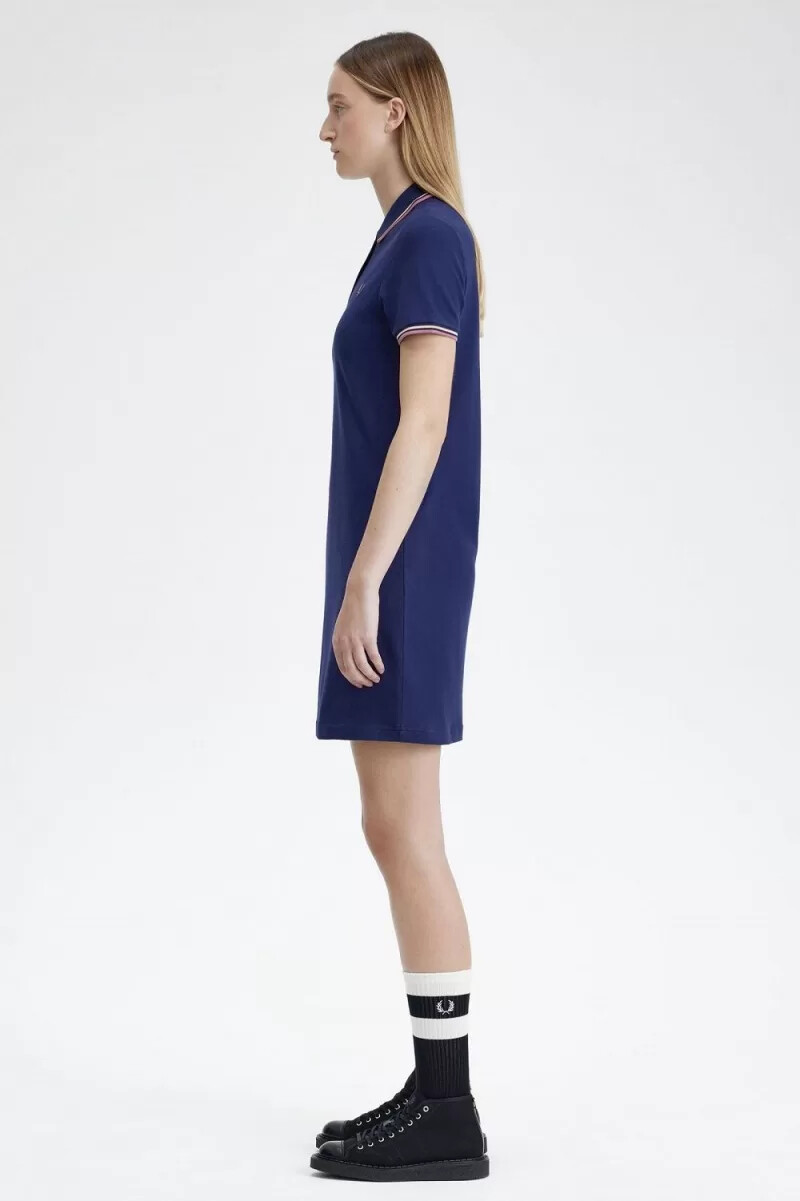 fred perry twin tipped shirt abito da donna blu navy francese