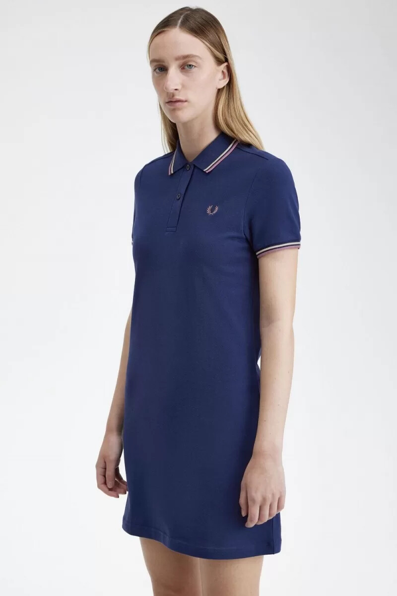 fred perry twin tipped shirt abito da donna blu navy francese