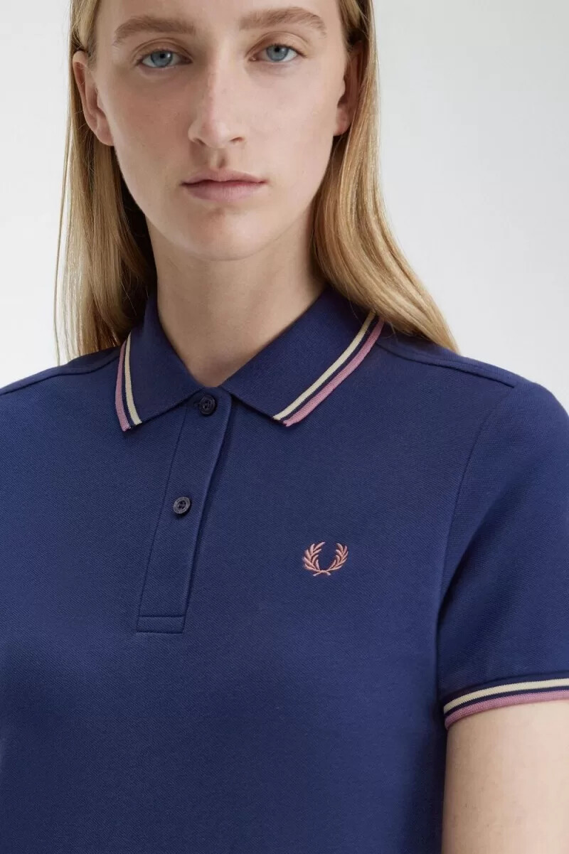 fred perry twin tipped shirt abito da donna blu navy francese