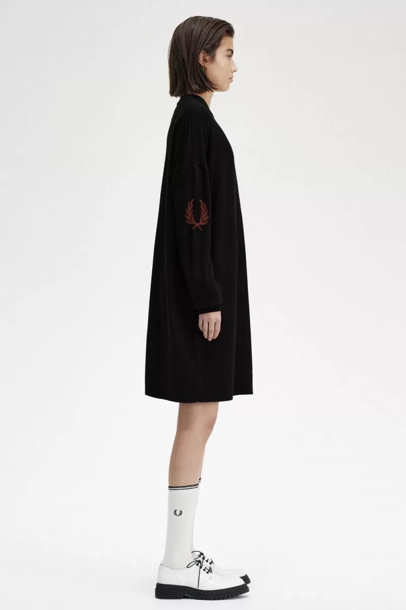 abito da donna in maglia fred perry laurel wreath nero