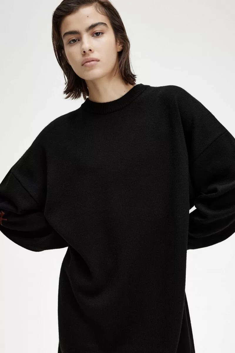 abito da donna in maglia fred perry laurel wreath nero