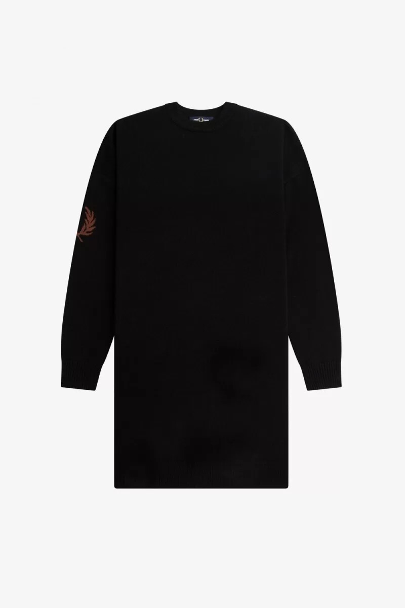 abito da donna in maglia fred perry laurel wreath nero