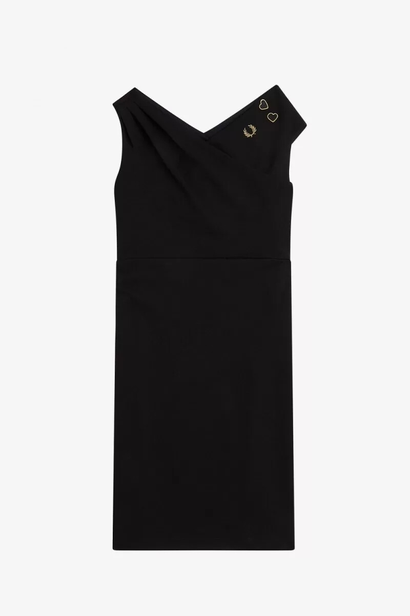 abito da donna fred perry con spalle scoperte nero