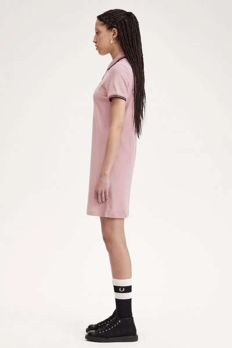 fred perry twin tipped shirt - abito da donna colore rosa antico