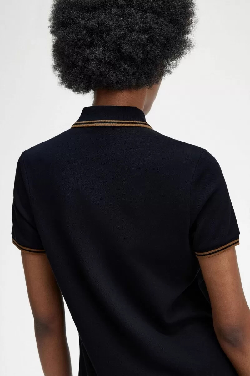 camicia da donna fred perry twin tipped blu navy