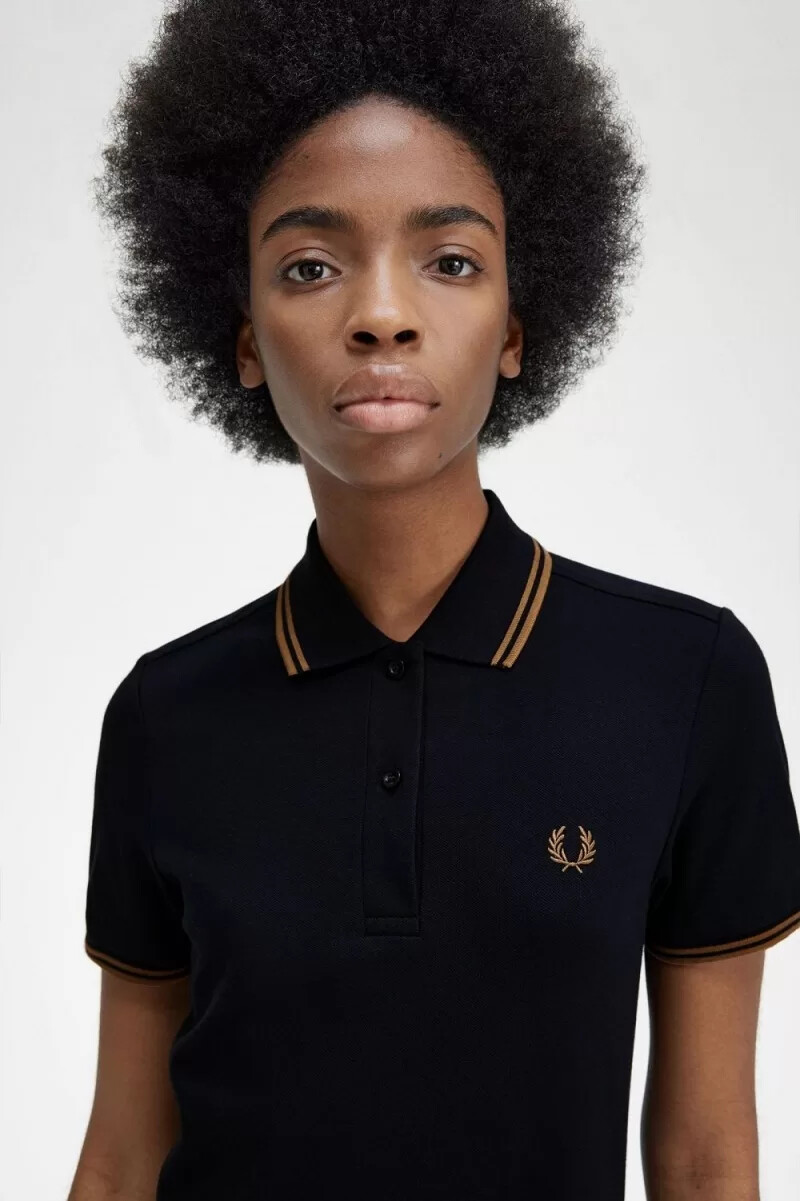 camicia da donna fred perry twin tipped blu navy