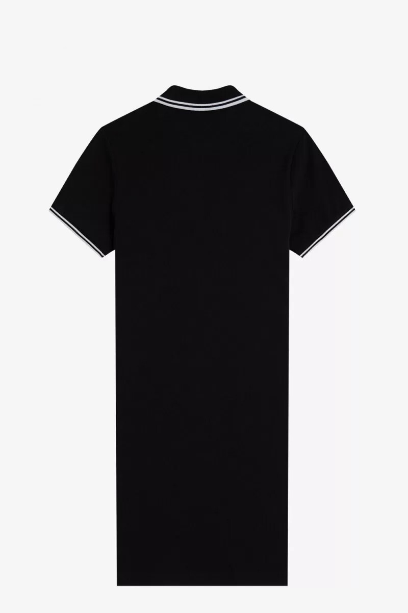 fred perry twin tipped abito da donna nero