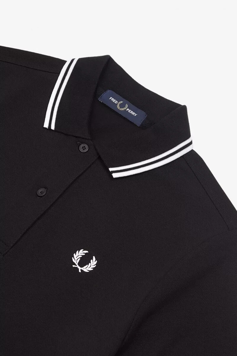 fred perry twin tipped abito da donna nero