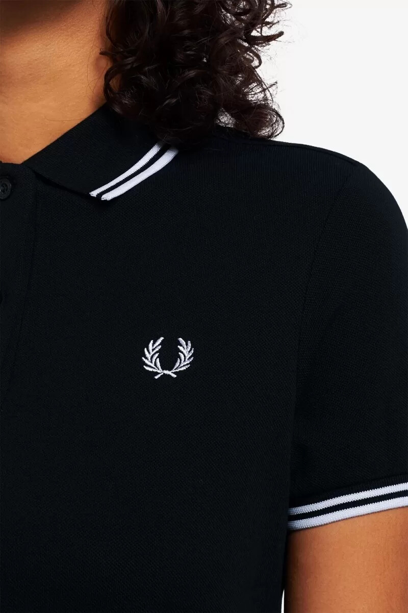fred perry twin tipped abito da donna nero