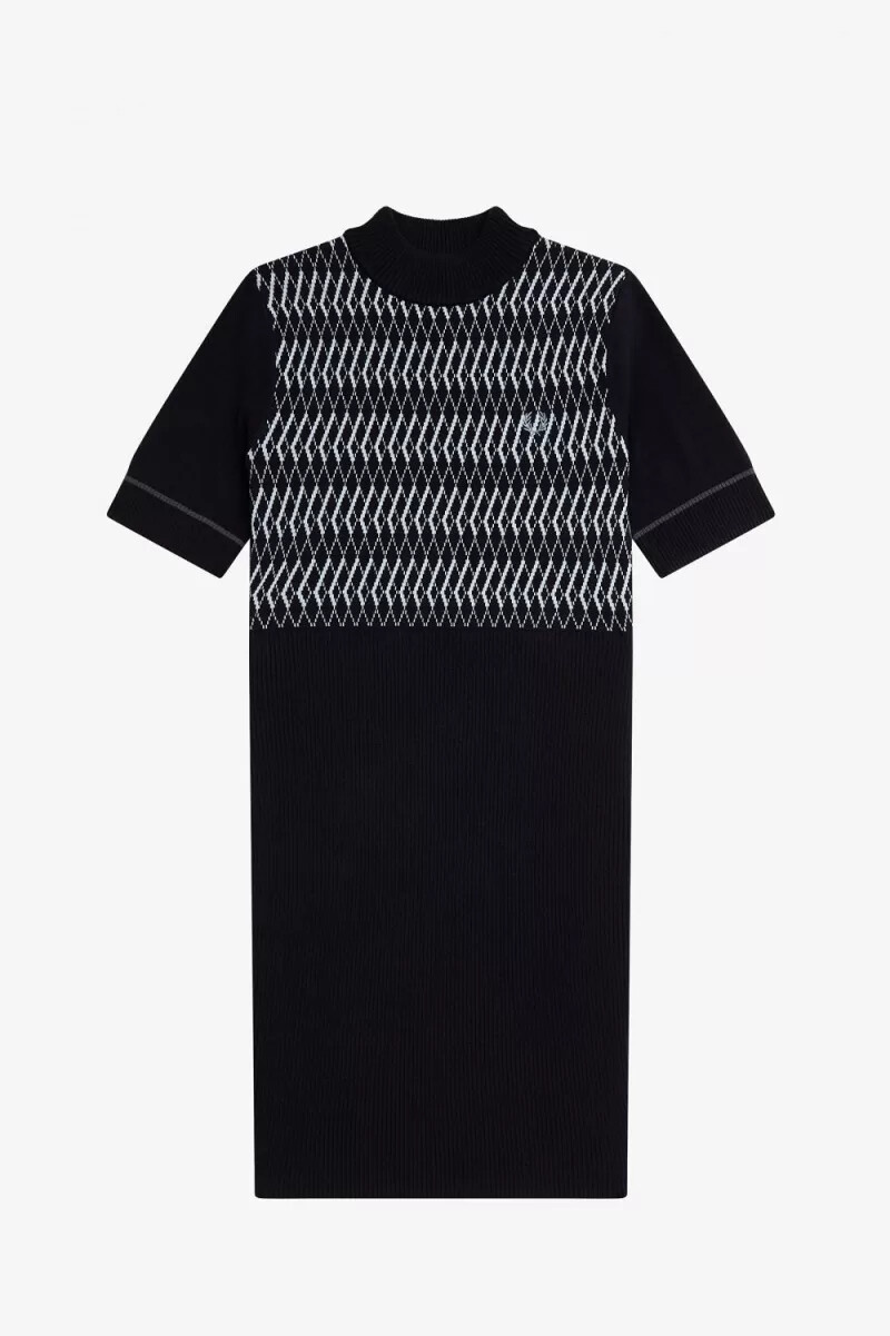abito da donna in maglia jacquard fred perry blu navy