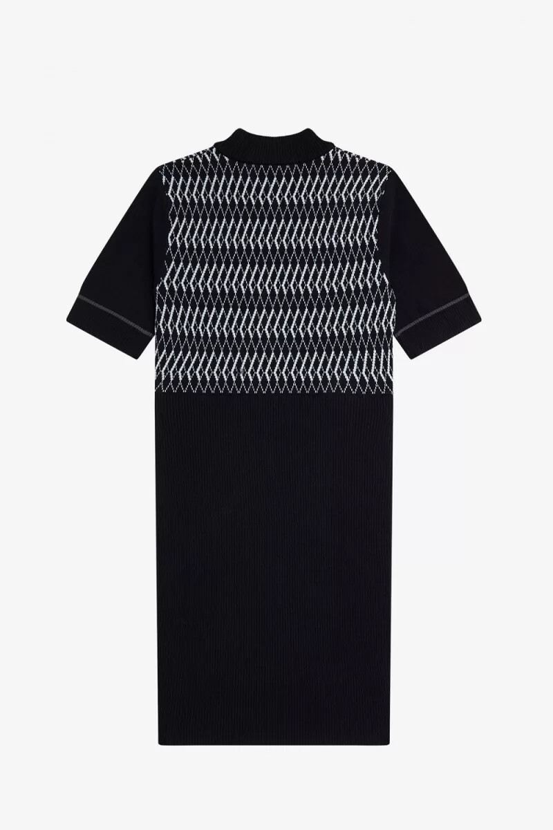 abito da donna in maglia jacquard fred perry blu navy