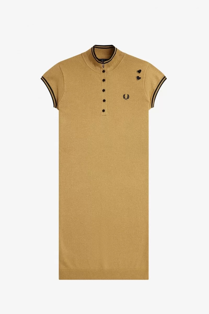abito da donna in maglia metallizzata fred perry 1964 oro