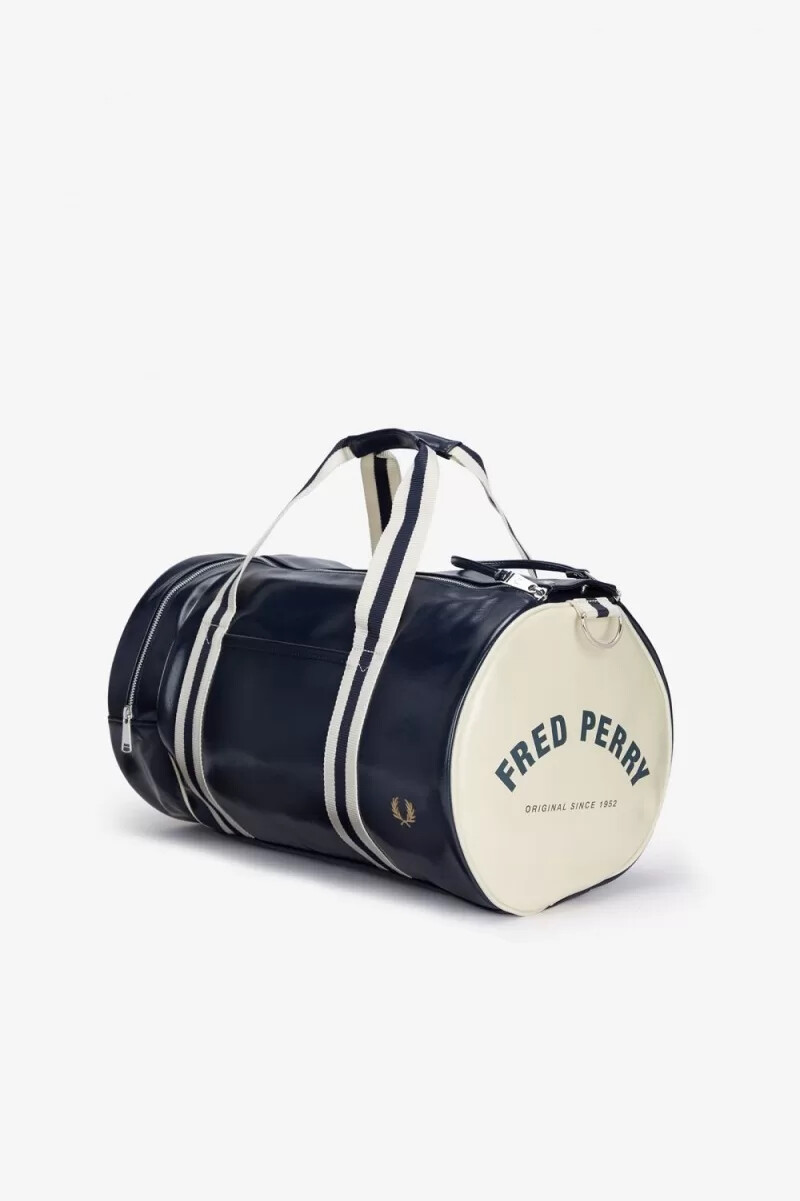 fred perry classic barrel borse da donna blu navy beige