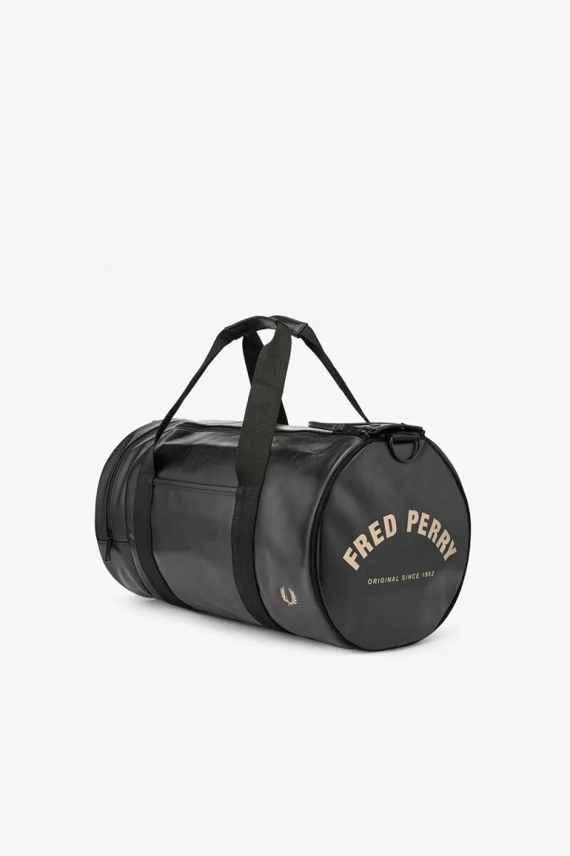fred perry tonal pu barrel borsa da donna nera