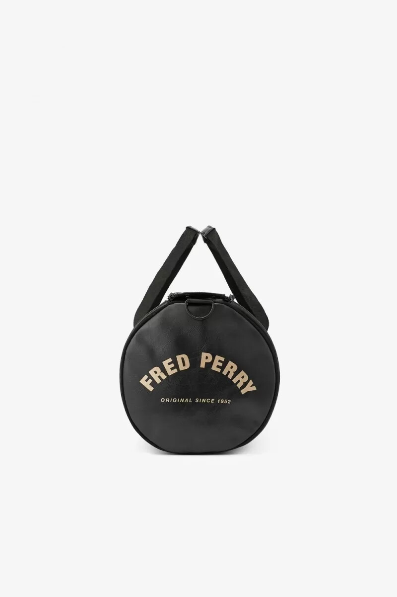 fred perry tonal pu barrel borsa da donna nera