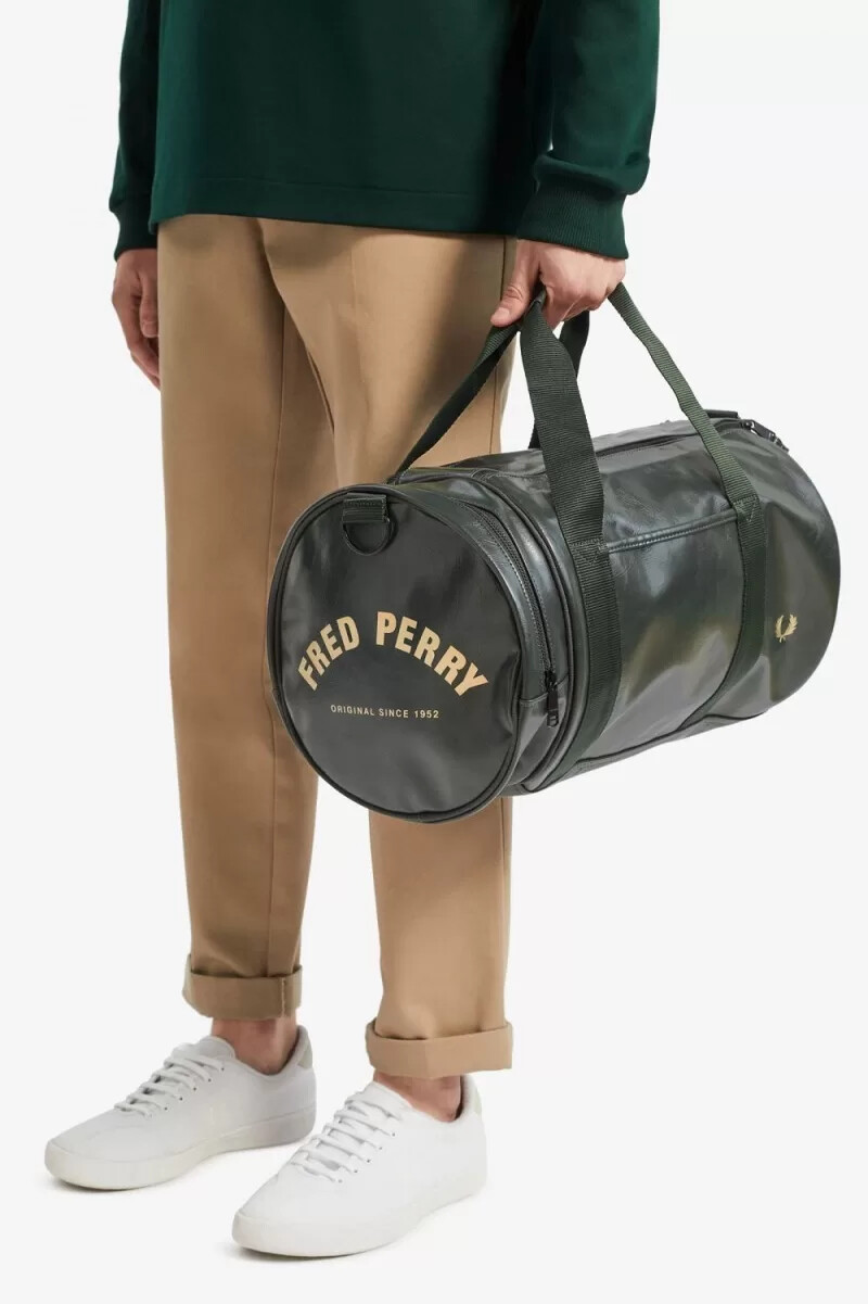 fred perry tonal barrel borse da donna verde scuro