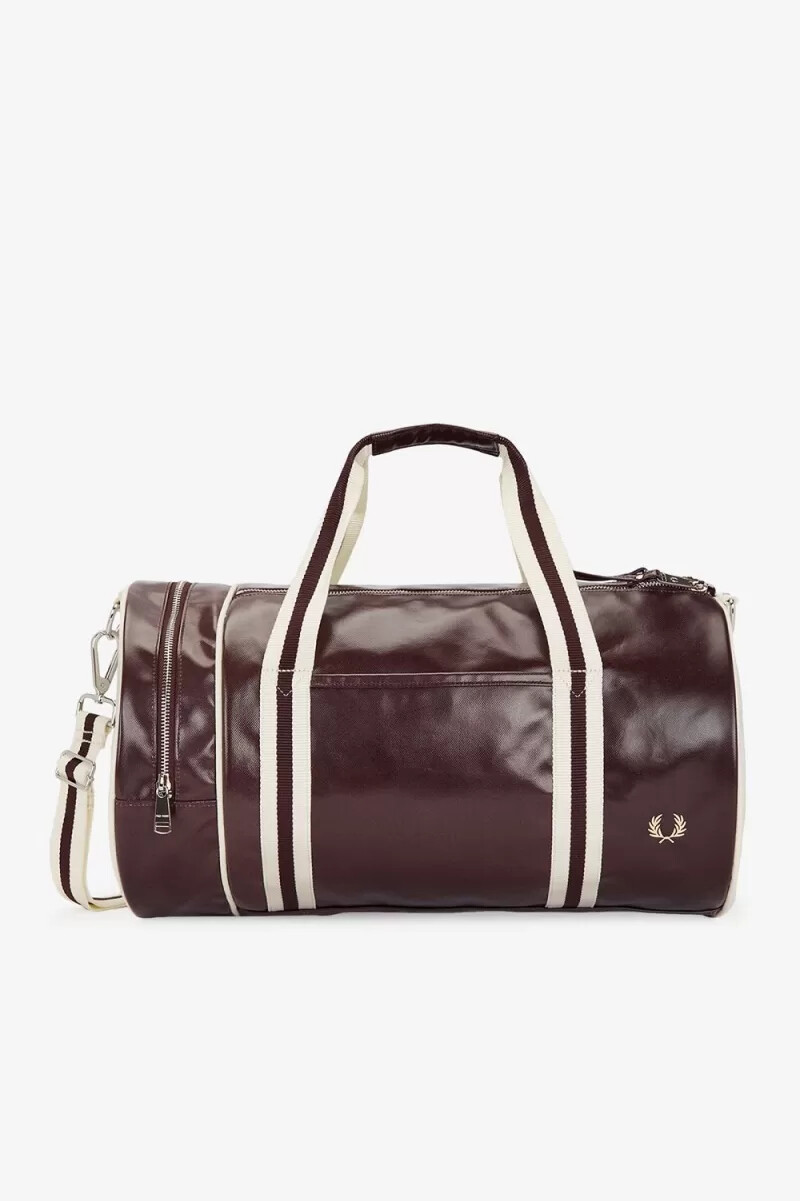 fred perry classic barrel borse da uomo rosso scuro beige