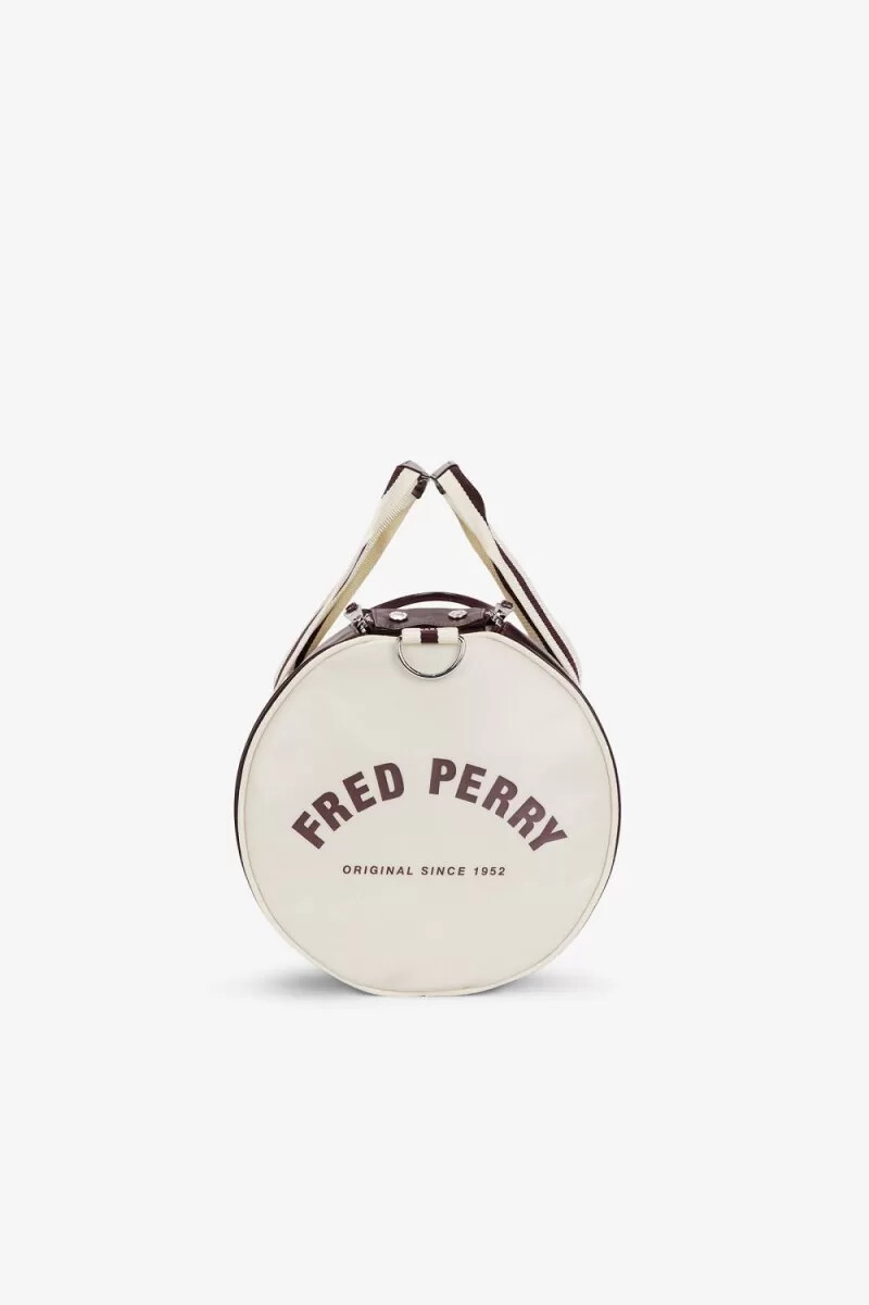 fred perry classic barrel borse da uomo rosso scuro beige