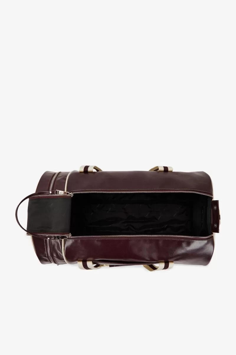 fred perry classic barrel borse da uomo rosso scuro beige