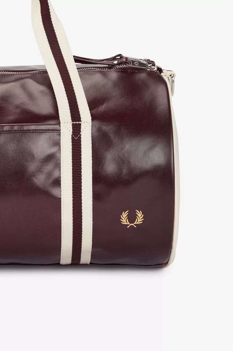 fred perry classic barrel borse da uomo rosso scuro beige