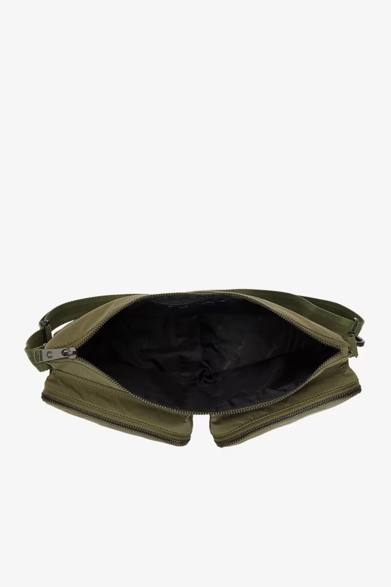 fred perry nylon pocket side borse da uomo uniform green warm grey