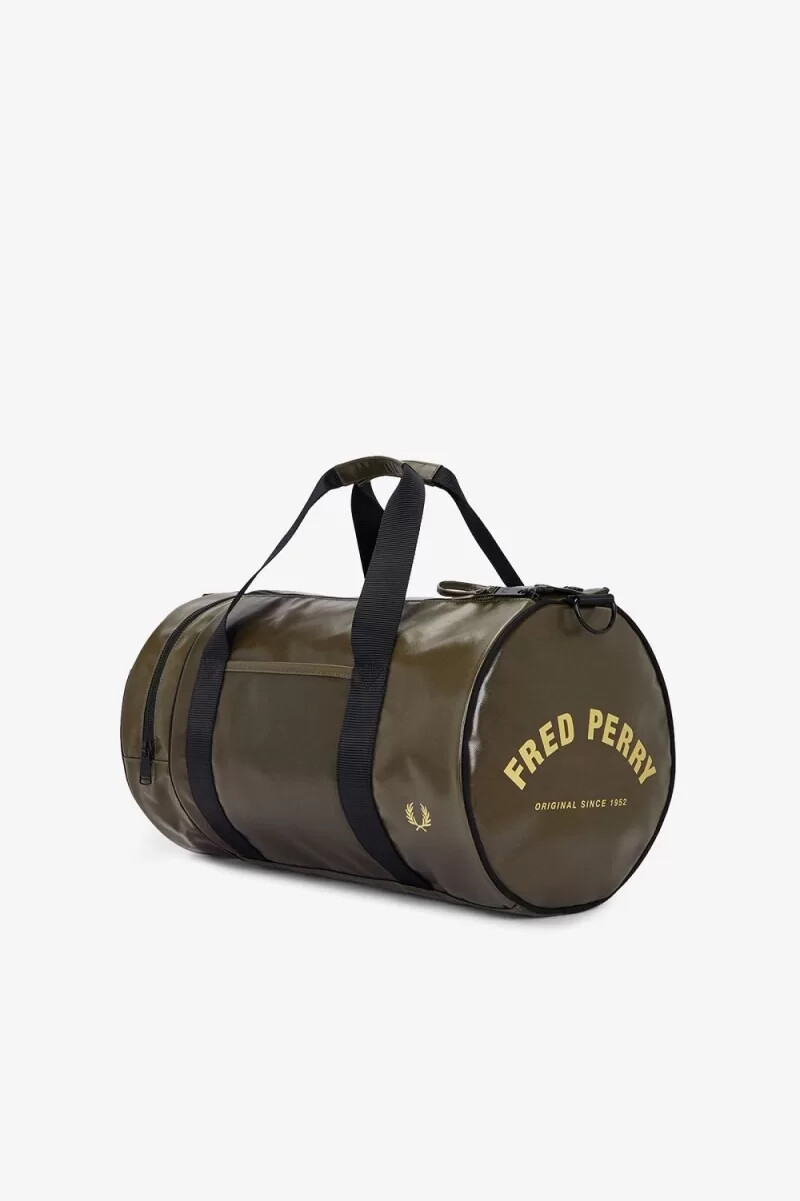 fred perry tonal barrel borse da uomo uniform green gold
