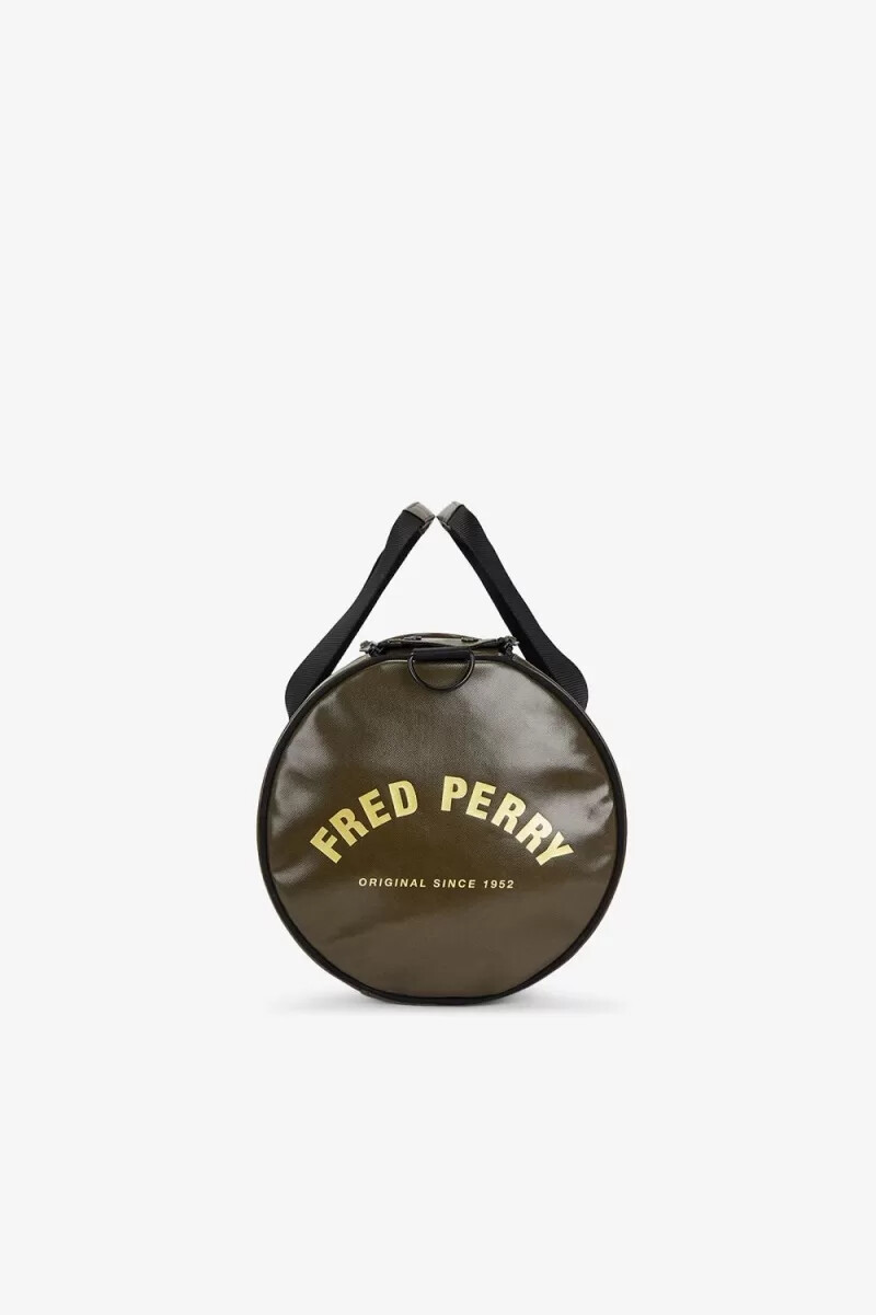 fred perry tonal barrel borse da uomo uniform green gold