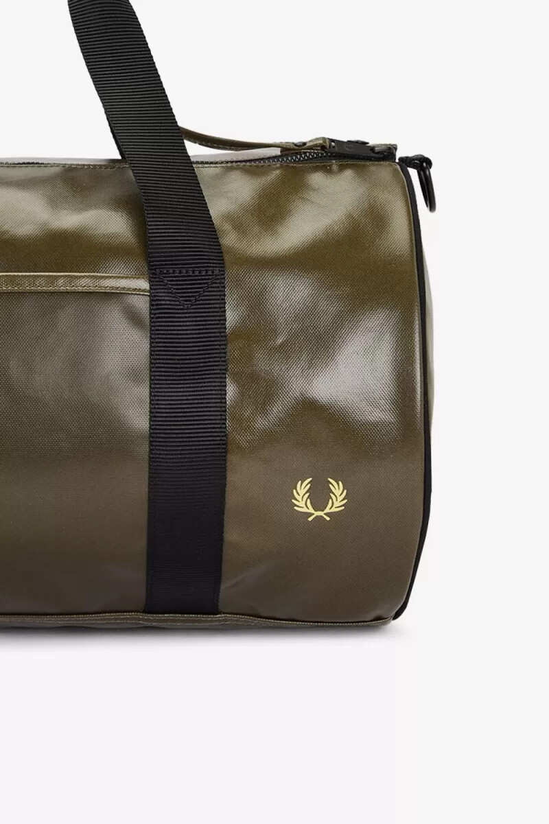 fred perry tonal barrel borse da uomo uniform green gold