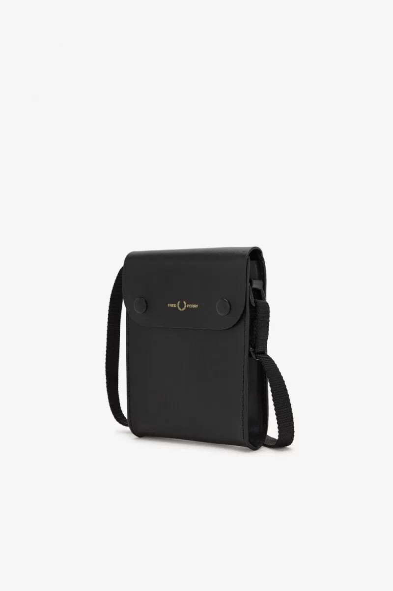 borse da uomo in pelle brunita fred perry nere