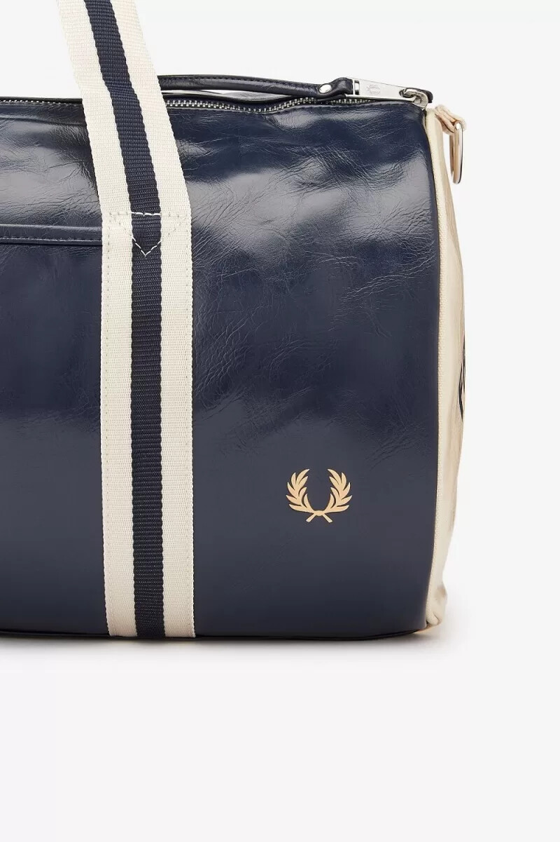 fred perry classic barrel borse da uomo blu navy beige