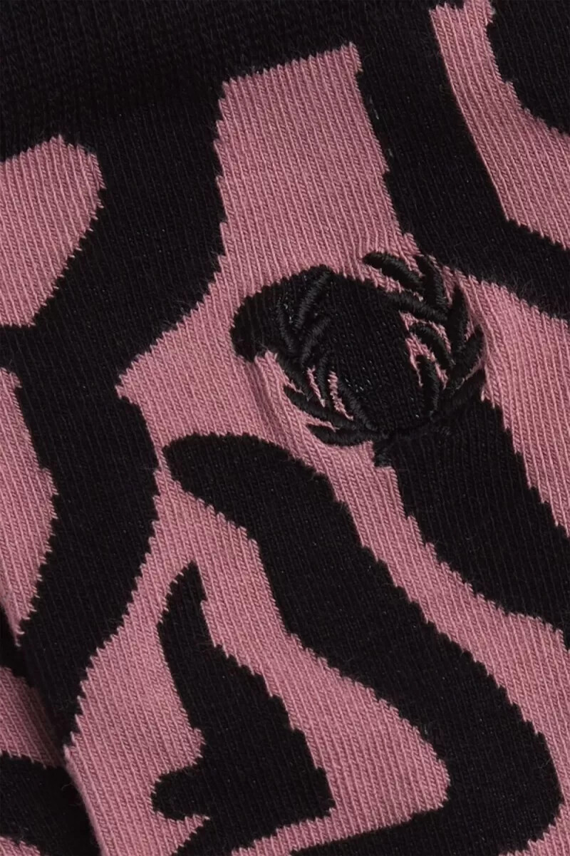 calzini da donna fred perry amy print rosa antico