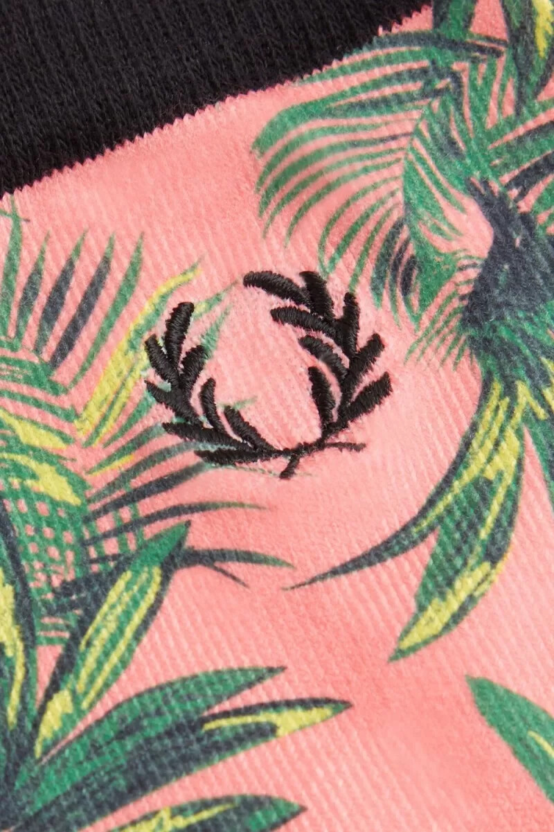 calzini da donna fred perry palm print coral heat