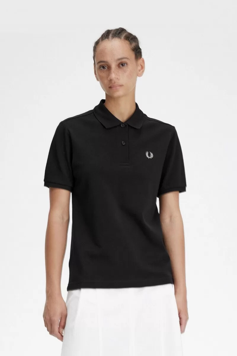 fred perry g6000 camicia da donna nera grigio caldo