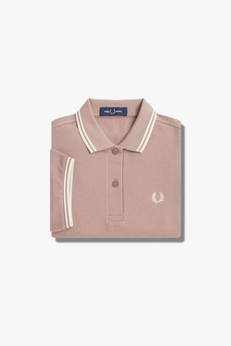 fred perry g3600 camicia da donna rosa scuro beige