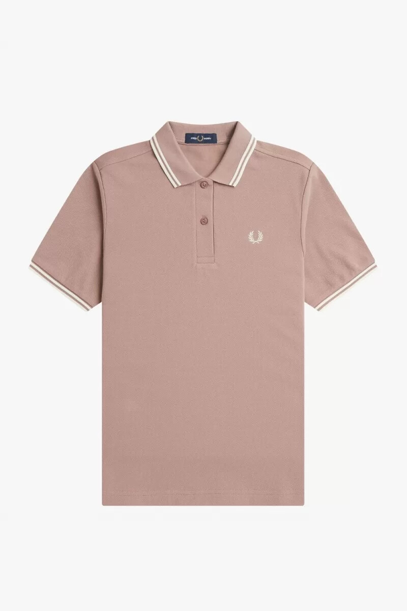 fred perry g3600 camicia da donna rosa scuro beige