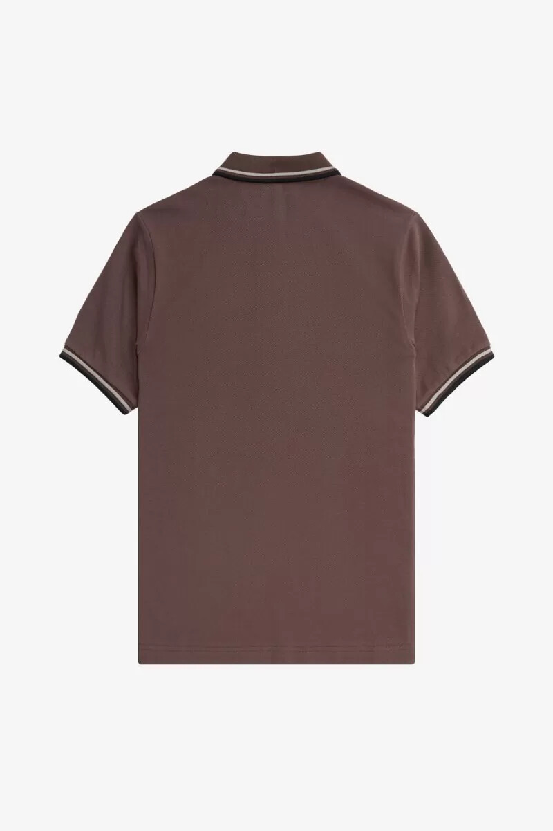 fred perry g3600 camicia da donna rosso scuro grigio caldo nero