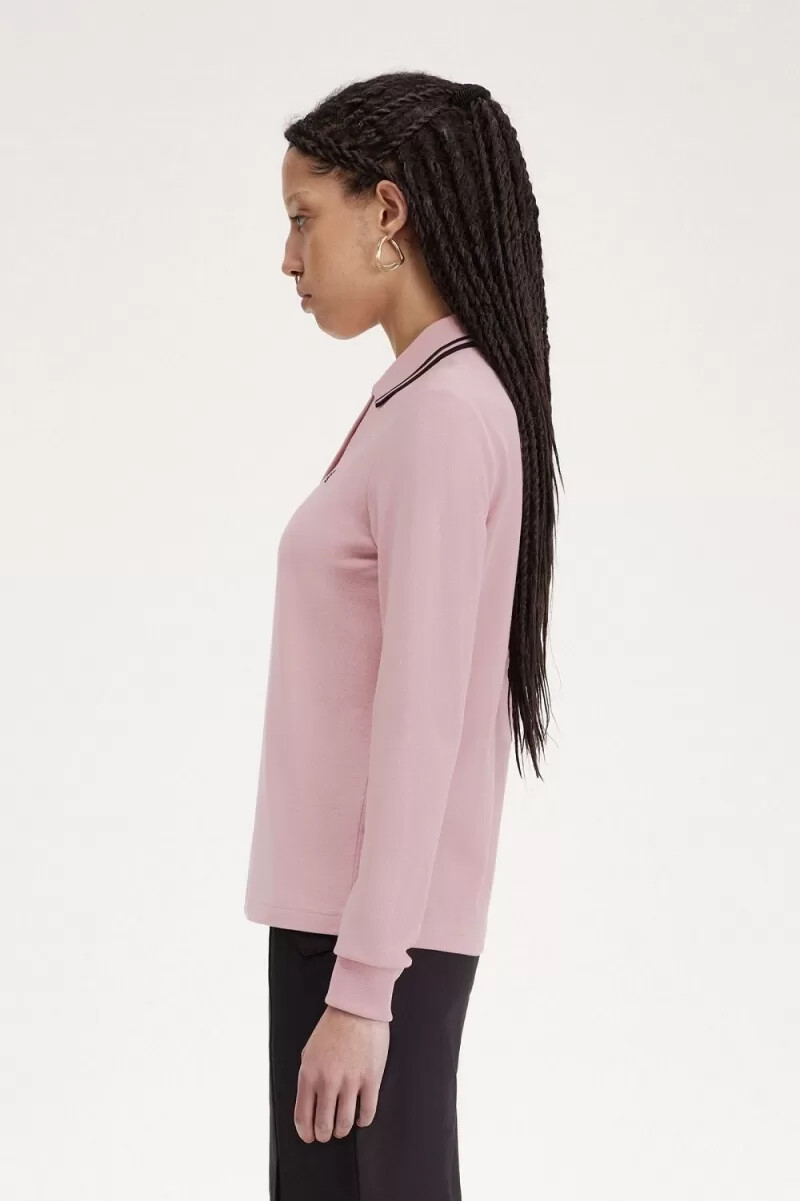 fred perry g3636 camicia da donna dusty rose rosa nero