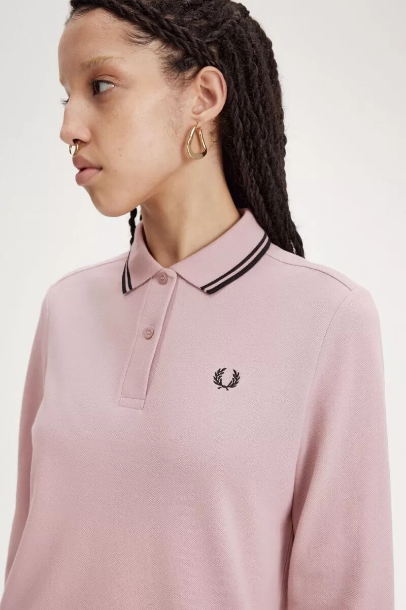 fred perry g3636 camicia da donna dusty rose rosa nero