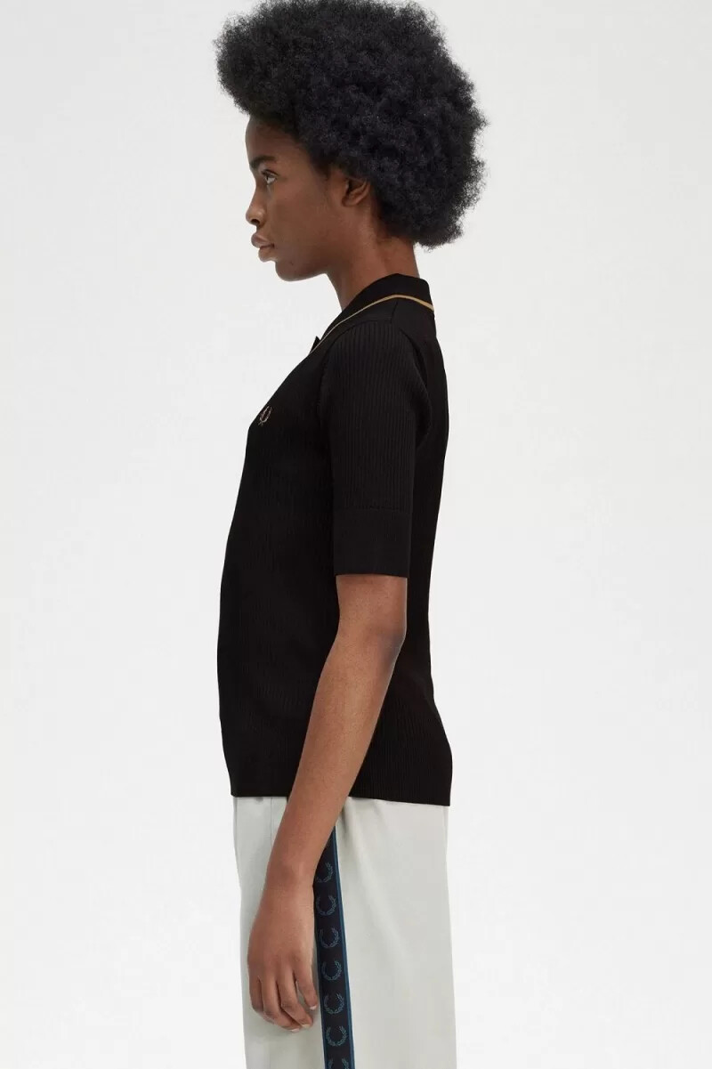 fred perry maglia a coste da donna nera
