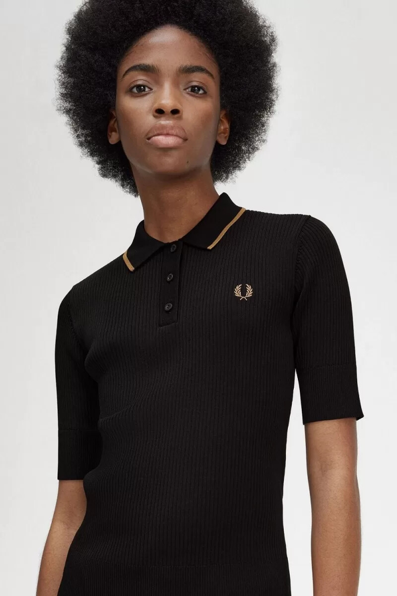 fred perry maglia a coste da donna nera